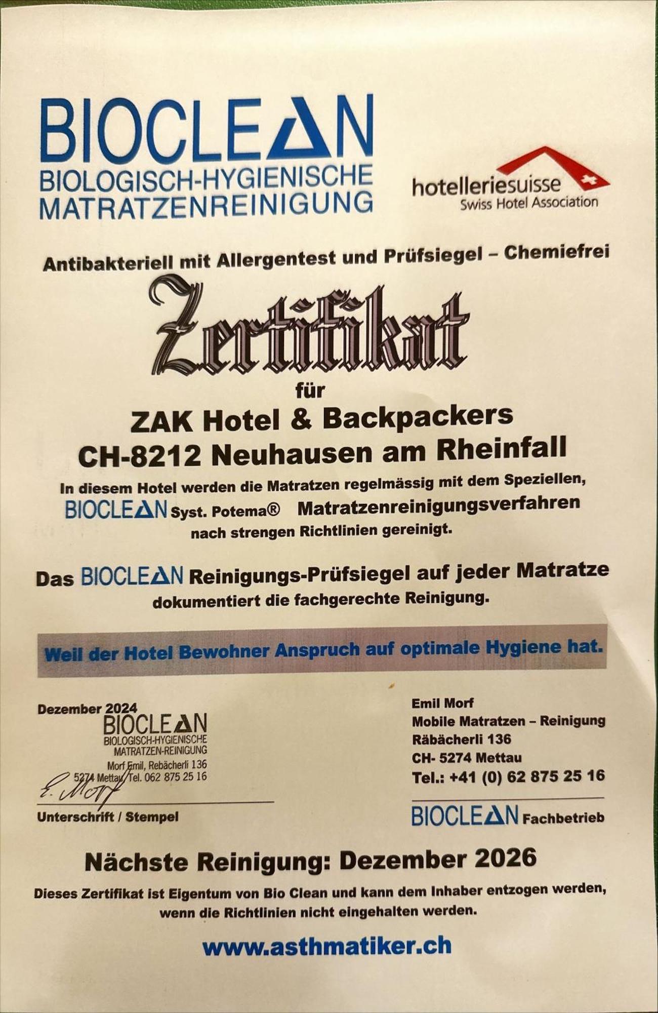 Zak Neuhausen Vandrerhjem Neuhausen Am Rheinfall Eksteriør bilde